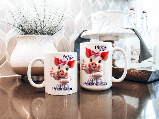 Piggy Perfection Ceramic Mug, (11oz, 15oz)