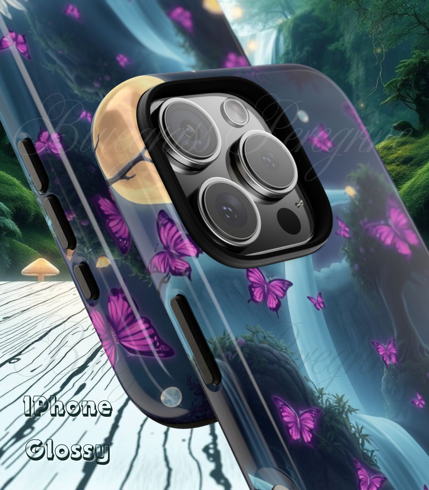 Mystical Butterfly & Waterfall iPhone Case | Nature-Inspired Tough Case | Ethereal Phone Cover | Gift for Nature Lovers