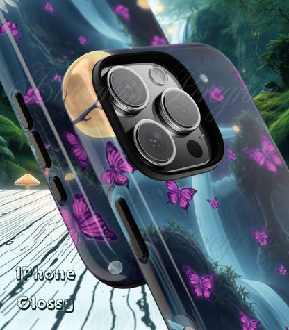 Mystical Butterfly & Waterfall iPhone Case | Nature-Inspired Tough Case | Ethereal Phone Cover | Gift for Nature Lovers