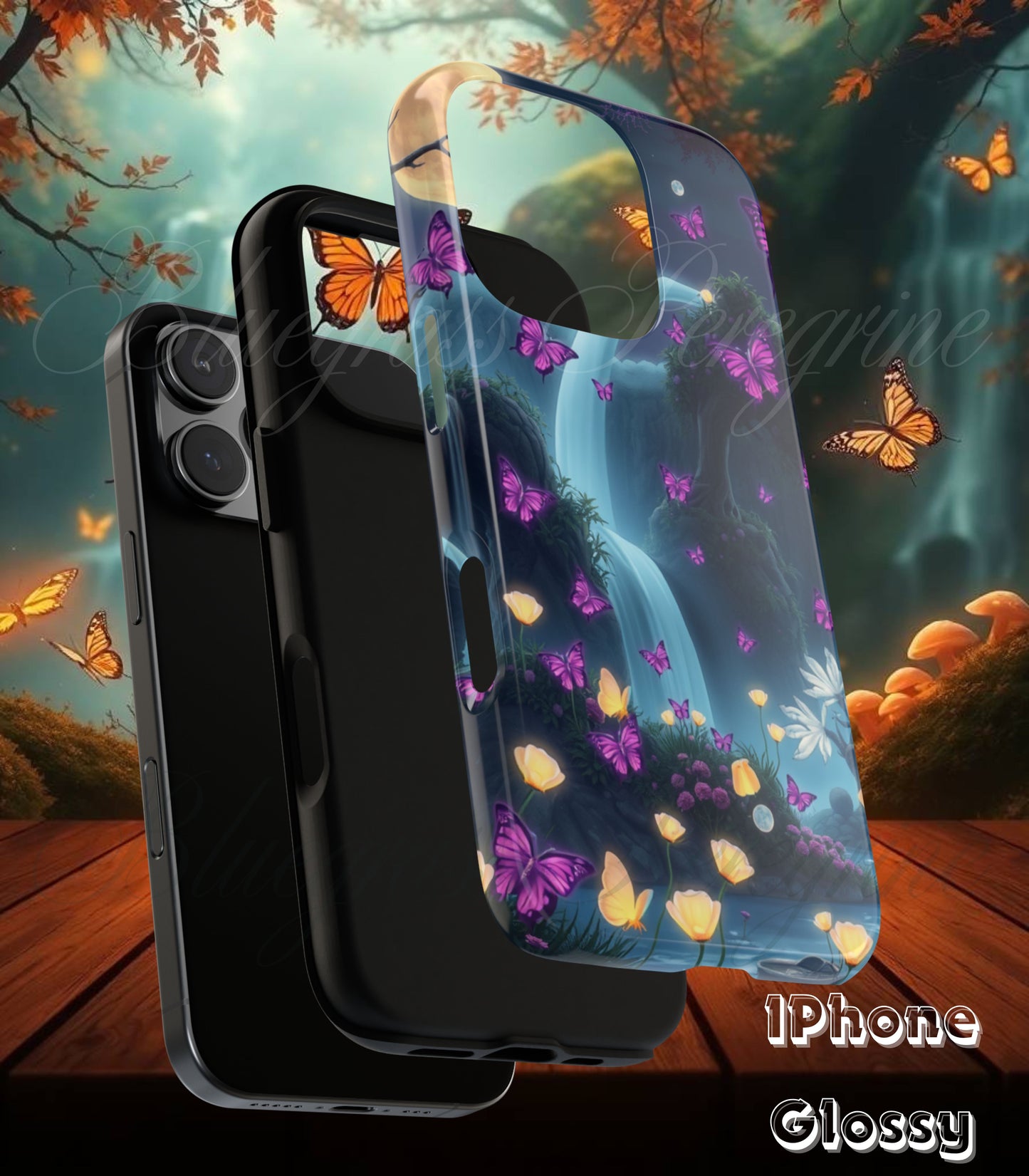 Mystical Butterfly & Waterfall iPhone Case | Nature-Inspired Tough Case | Ethereal Phone Cover | Gift for Nature Lovers