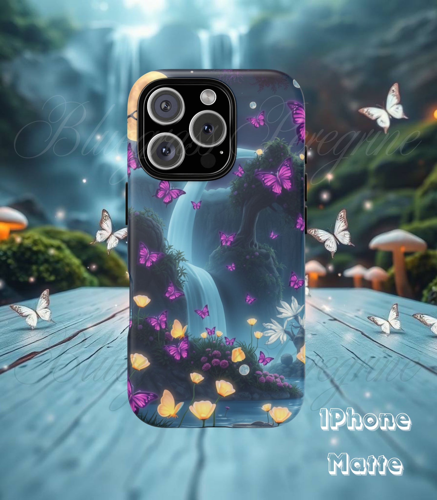 Mystical Butterfly & Waterfall iPhone Case | Nature-Inspired Tough Case | Ethereal Phone Cover | Gift for Nature Lovers