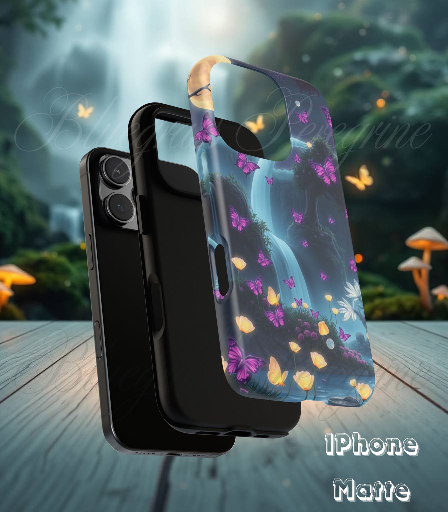 Mystical Butterfly & Waterfall iPhone Case | Nature-Inspired Tough Case | Ethereal Phone Cover | Gift for Nature Lovers
