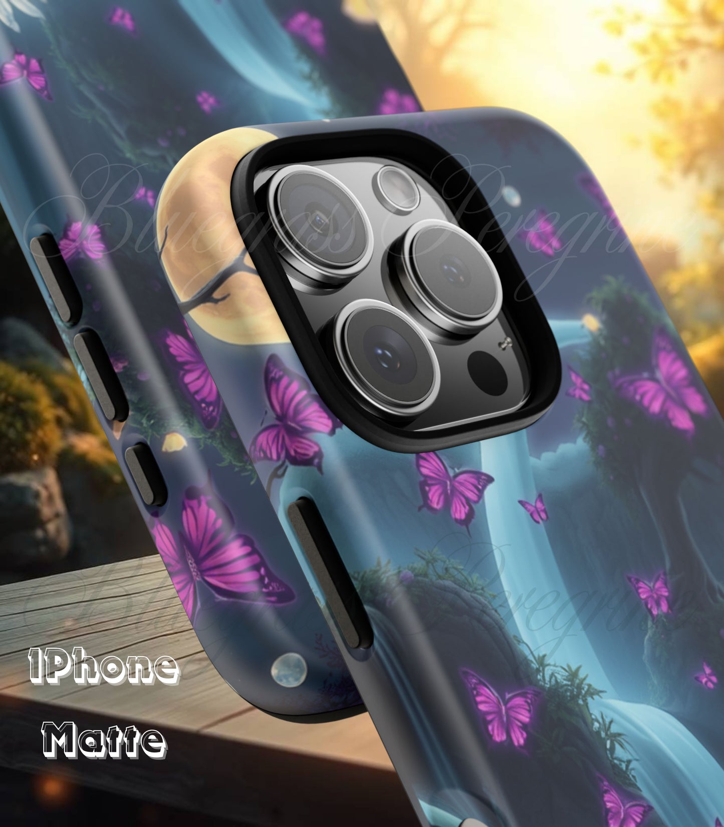 Mystical Butterfly & Waterfall iPhone Case | Nature-Inspired Tough Case | Ethereal Phone Cover | Gift for Nature Lovers