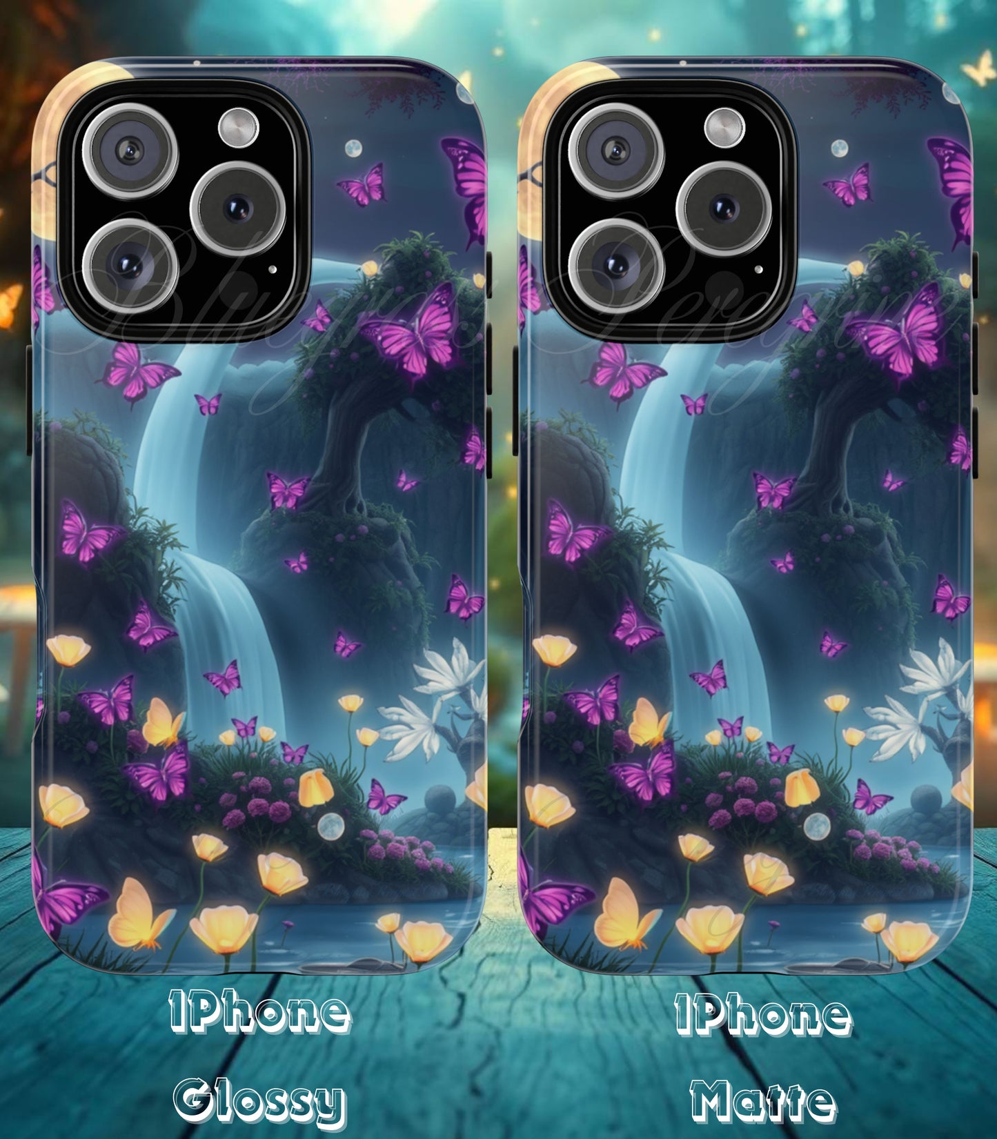 Mystical Butterfly & Waterfall iPhone Case | Nature-Inspired Tough Case | Ethereal Phone Cover | Gift for Nature Lovers