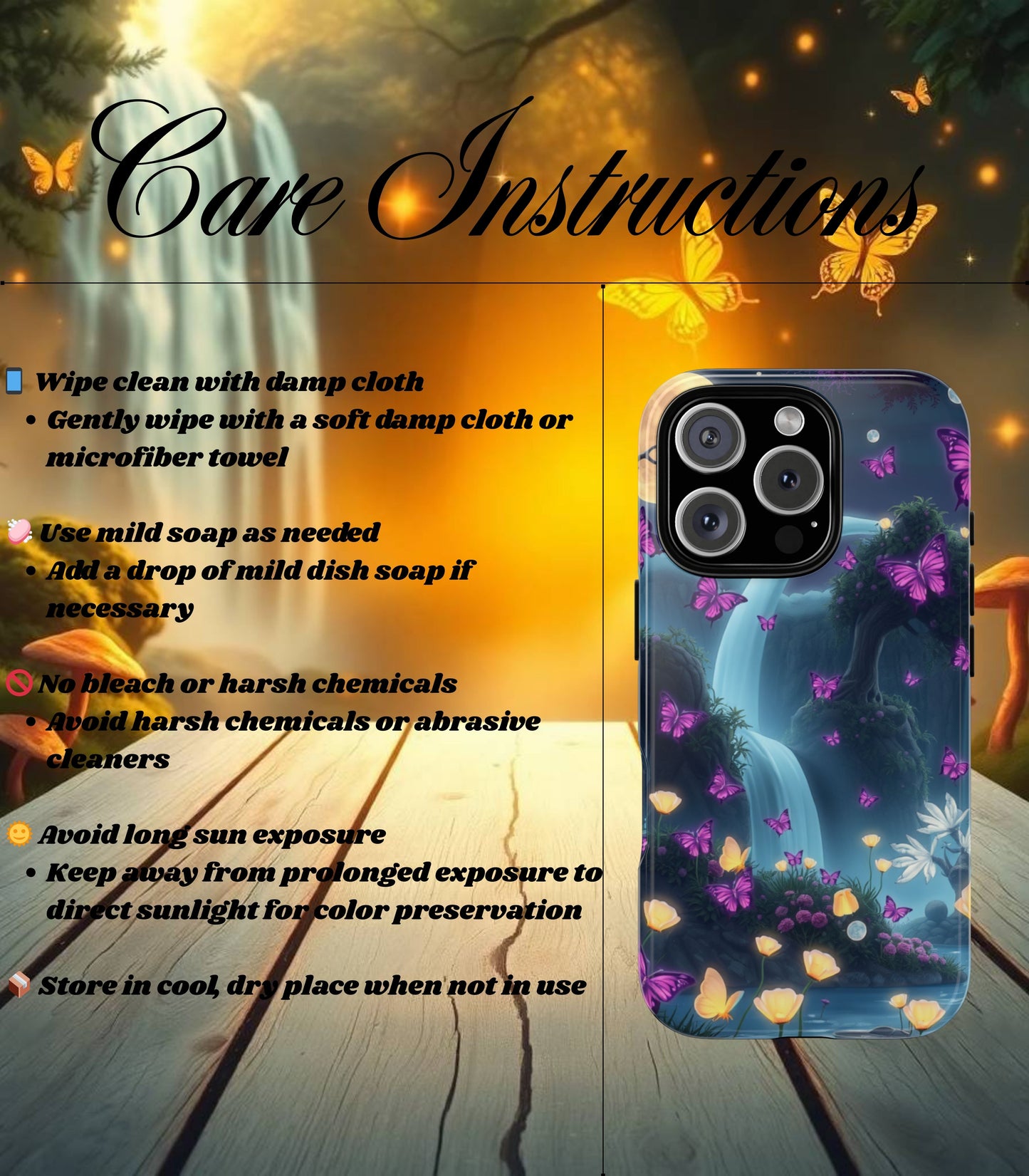 Mystical Butterfly & Waterfall iPhone Case | Nature-Inspired Tough Case | Ethereal Phone Cover | Gift for Nature Lovers