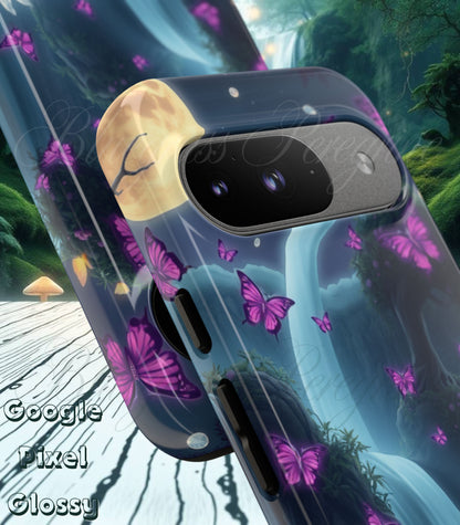 Mystical Butterfly & Waterfall Pixel Case | Nature-Inspired Tough Case | Ethereal Phone Cover | Gift for Nature Lovers