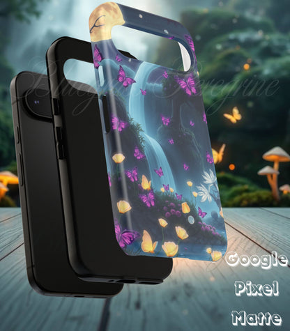 Mystical Butterfly & Waterfall Pixel Case | Nature-Inspired Tough Case | Ethereal Phone Cover | Gift for Nature Lovers
