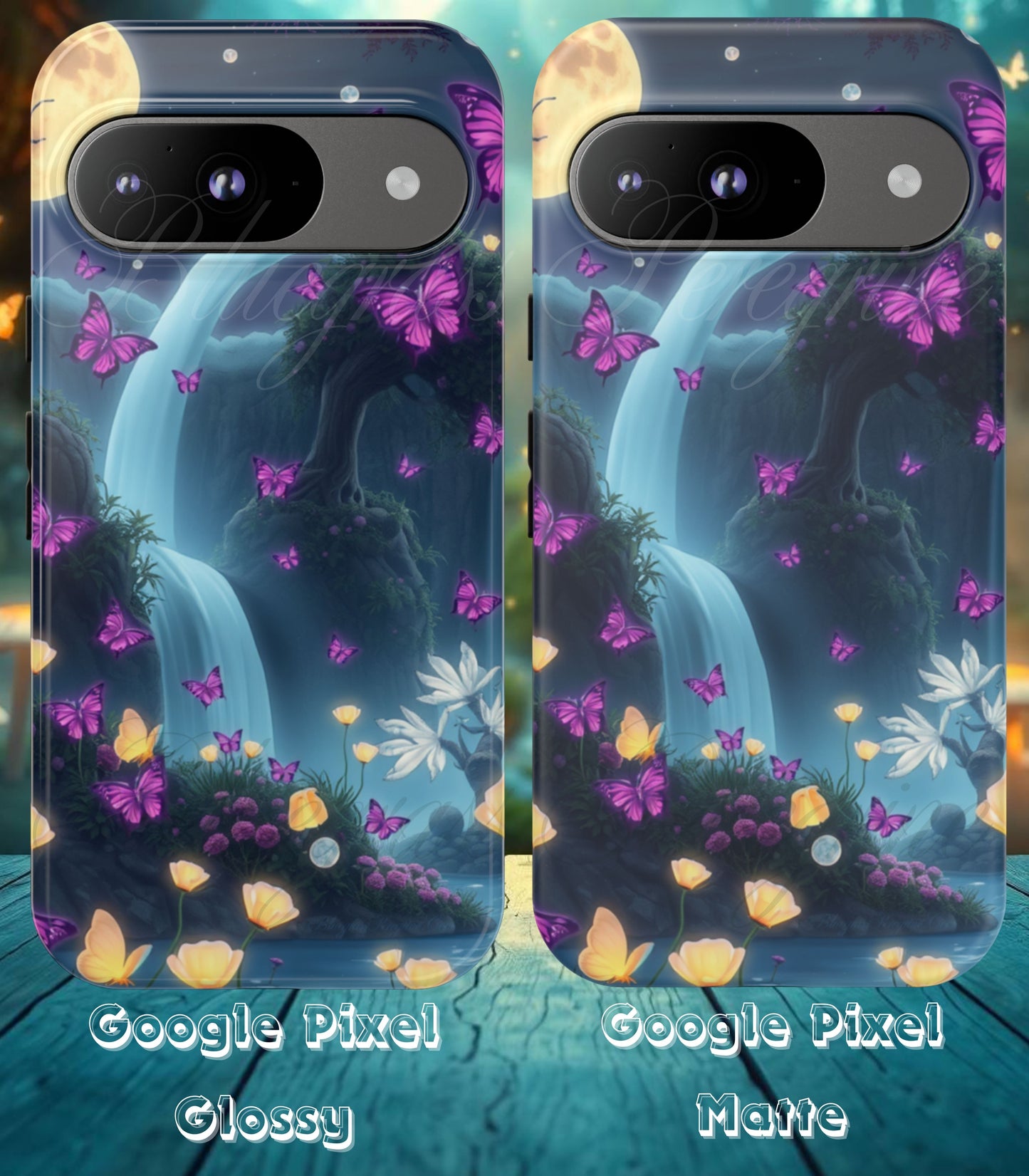 Mystical Butterfly & Waterfall Pixel Case | Nature-Inspired Tough Case | Ethereal Phone Cover | Gift for Nature Lovers
