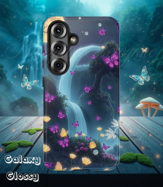 Mystical Butterfly & Waterfall Galaxy Case | Nature-Inspired Tough Case | Ethereal Phone Cover | Gift for Nature Lovers