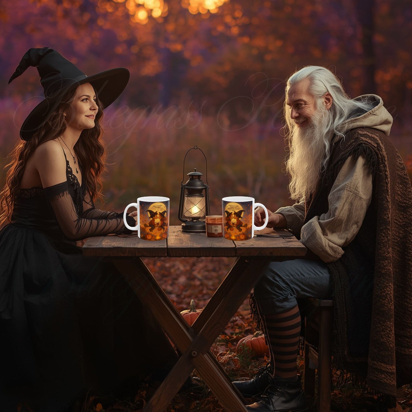 A Halloween Kiss to Remember | Romantic Witch & Wizard Coffee Mug | Cute Halloween Gift | 11oz & 15oz Ceramic Mug | Fall Fantasy Home Décor