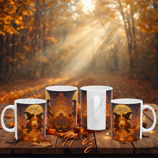 A Halloween Kiss to Remember | Romantic Witch & Wizard Coffee Mug | Cute Halloween Gift | 11oz & 15oz Ceramic Mug | Fall Fantasy Home Décor