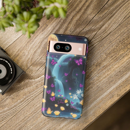 Mystical Butterfly & Waterfall Pixel Case | Nature-Inspired Tough Case | Ethereal Phone Cover | Gift for Nature Lovers