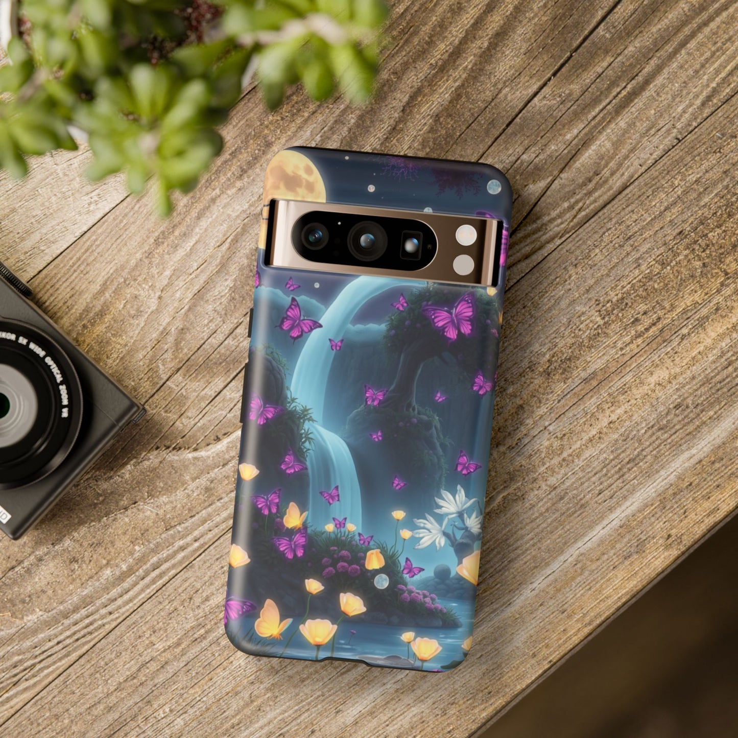 Mystical Butterfly & Waterfall Pixel Case | Nature-Inspired Tough Case | Ethereal Phone Cover | Gift for Nature Lovers