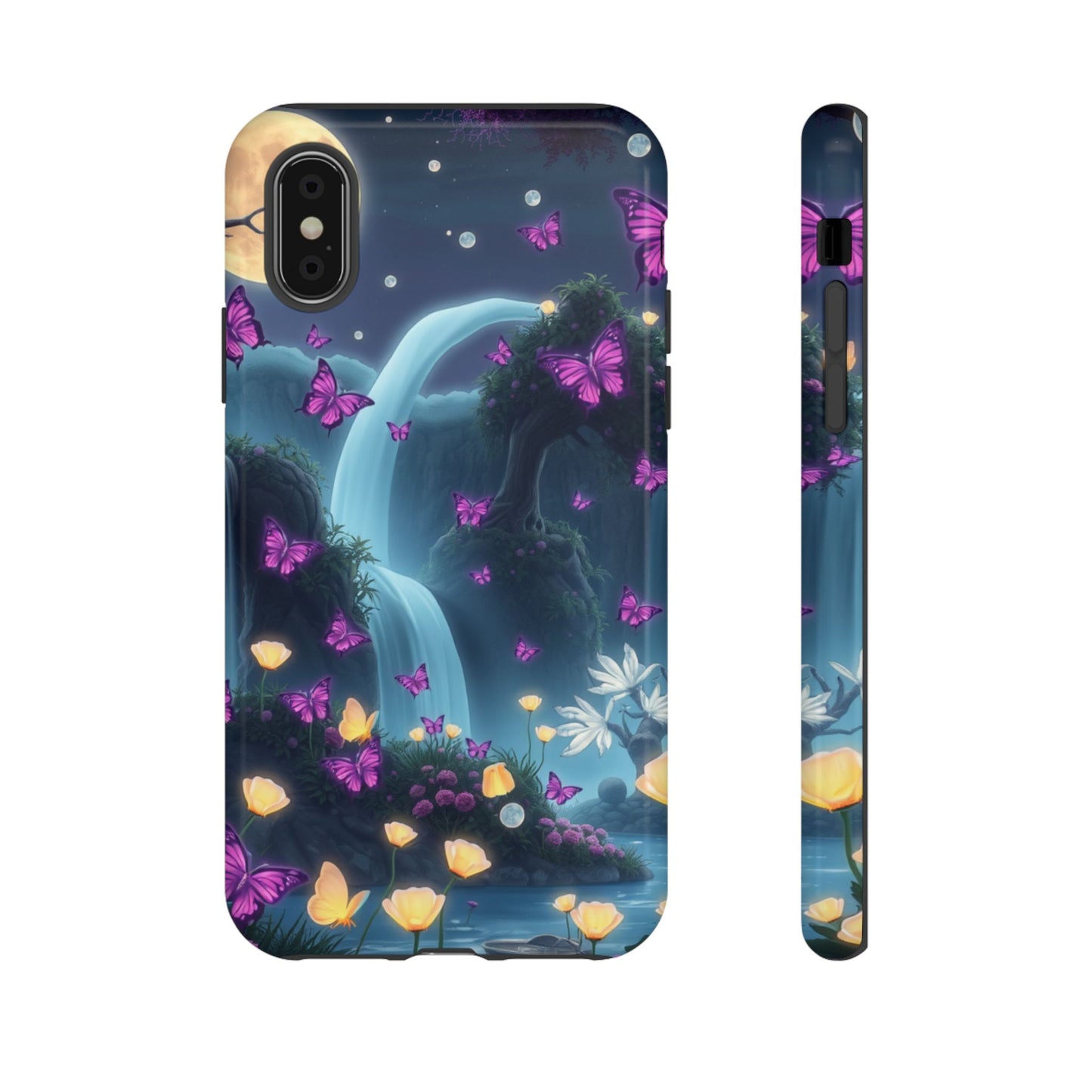Mystical Butterfly & Waterfall iPhone Case | Nature-Inspired Tough Case | Ethereal Phone Cover | Gift for Nature Lovers