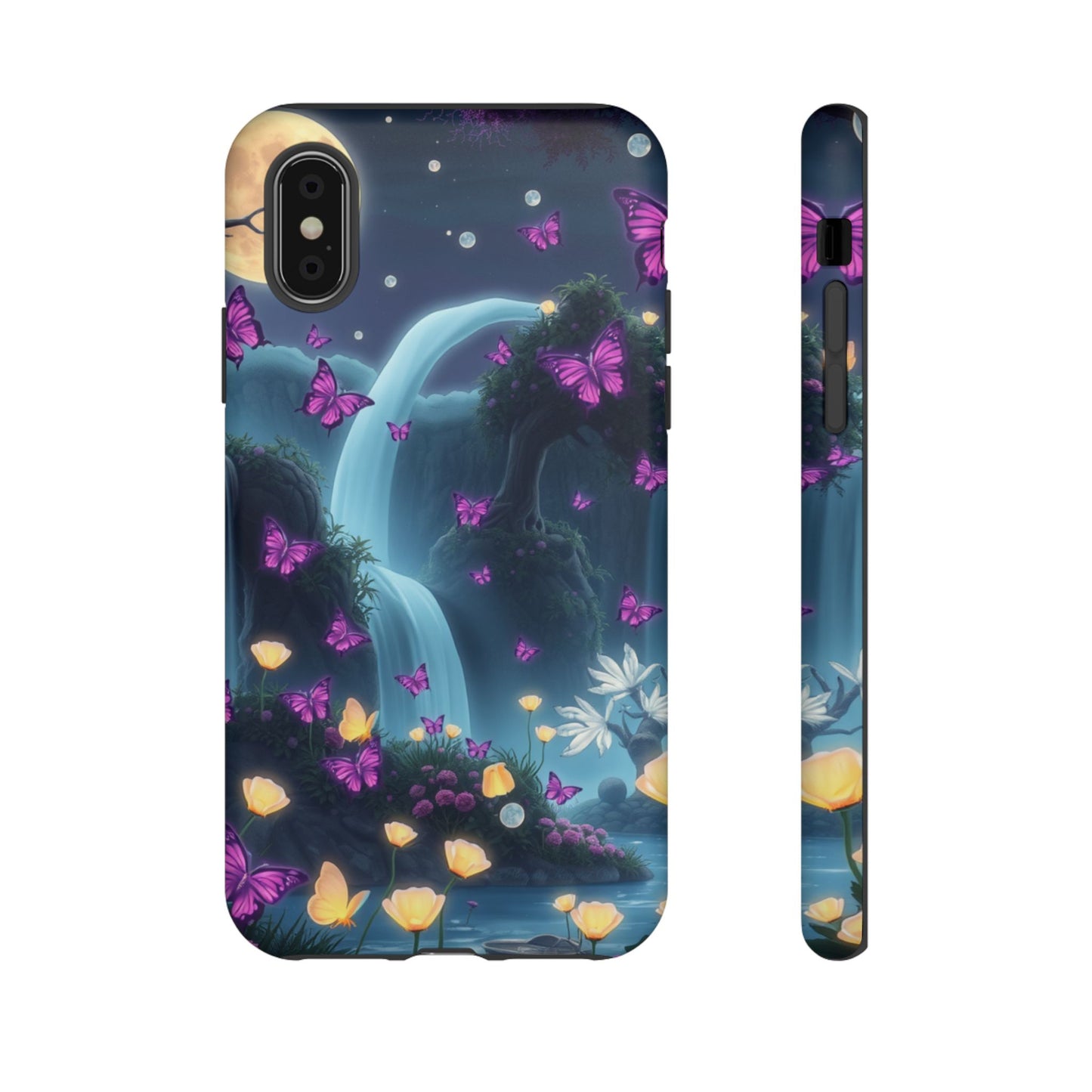 Mystical Butterfly & Waterfall iPhone Case | Nature-Inspired Tough Case | Ethereal Phone Cover | Gift for Nature Lovers