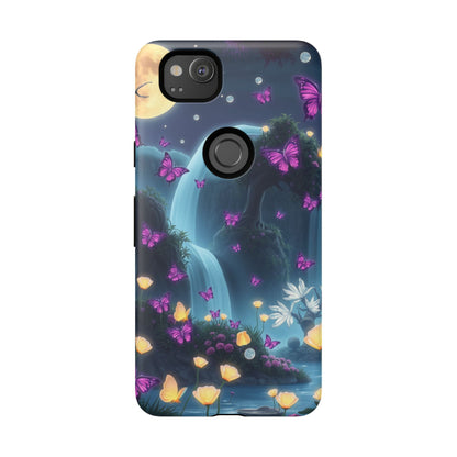 Mystical Butterfly & Waterfall Pixel Case | Nature-Inspired Tough Case | Ethereal Phone Cover | Gift for Nature Lovers