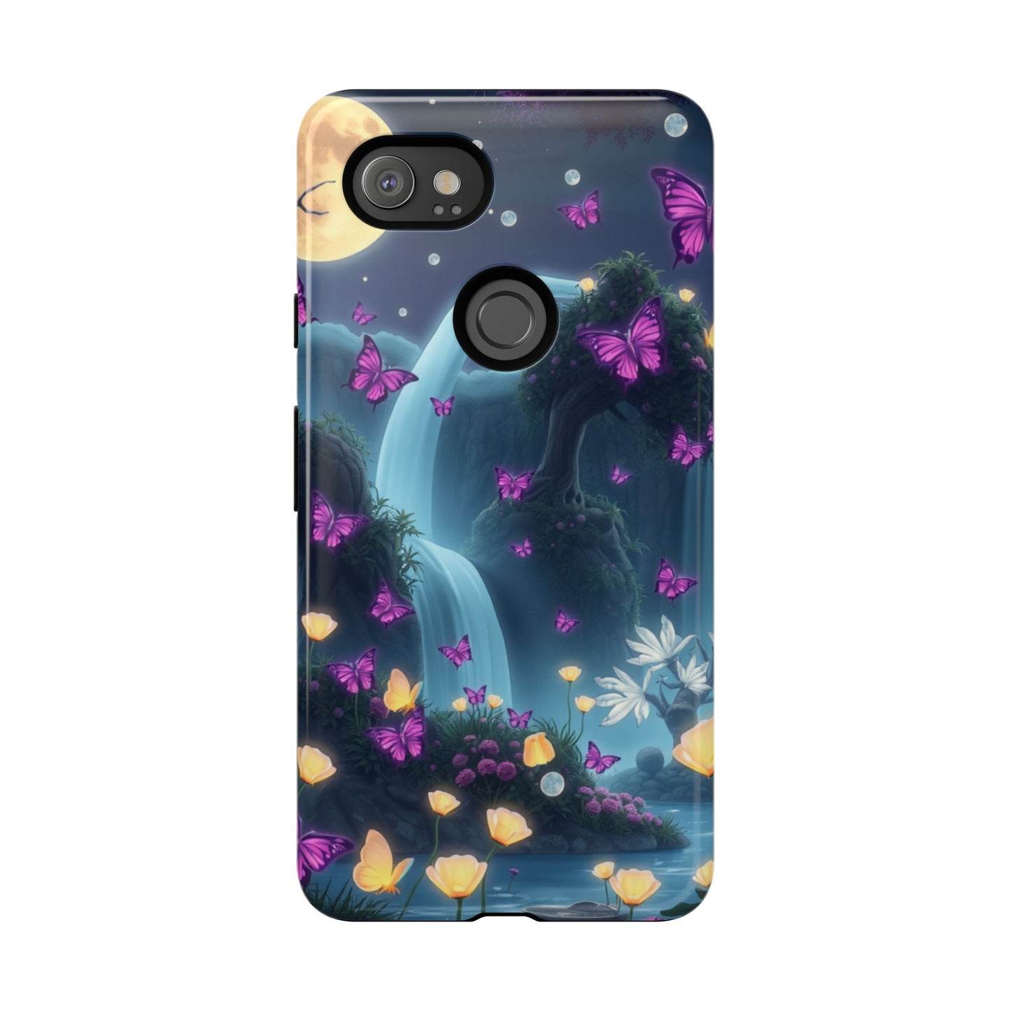 Mystical Butterfly & Waterfall Pixel Case | Nature-Inspired Tough Case | Ethereal Phone Cover | Gift for Nature Lovers