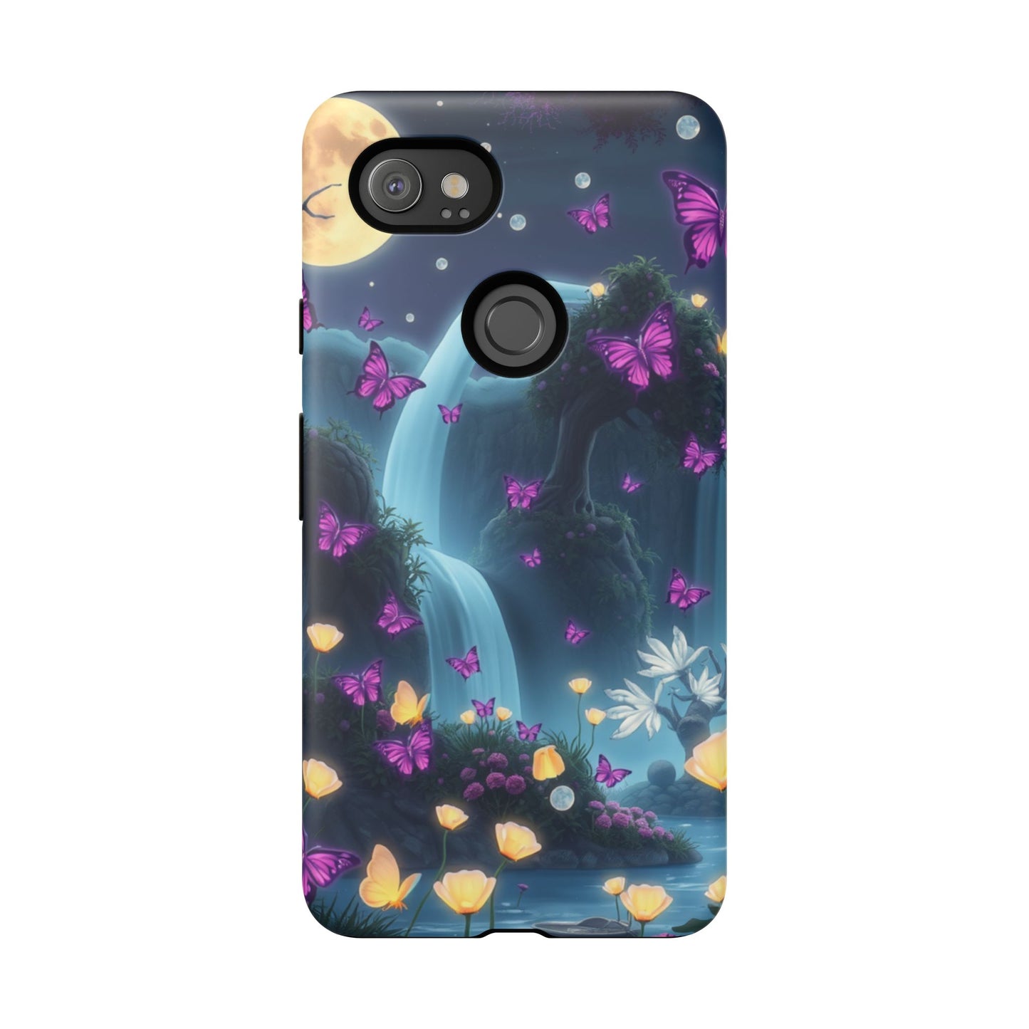 Mystical Butterfly & Waterfall Pixel Case | Nature-Inspired Tough Case | Ethereal Phone Cover | Gift for Nature Lovers
