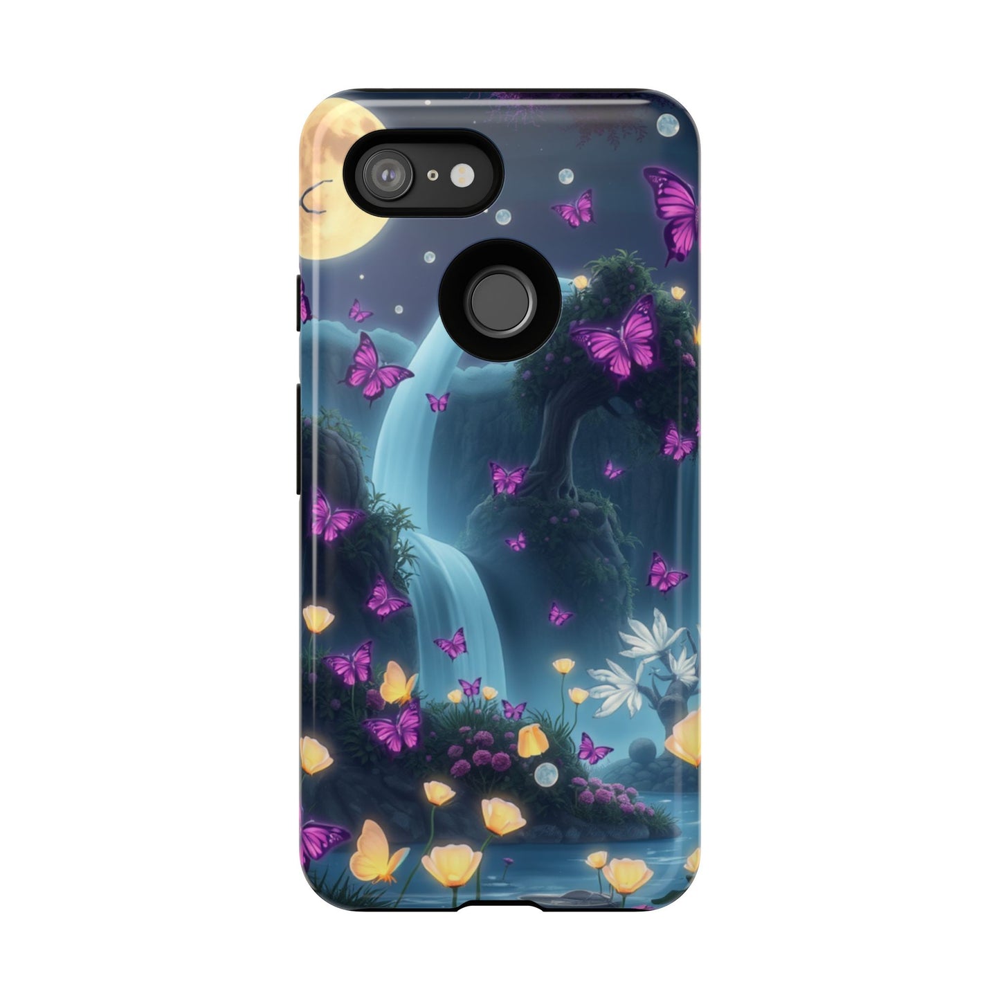 Mystical Butterfly & Waterfall Pixel Case | Nature-Inspired Tough Case | Ethereal Phone Cover | Gift for Nature Lovers