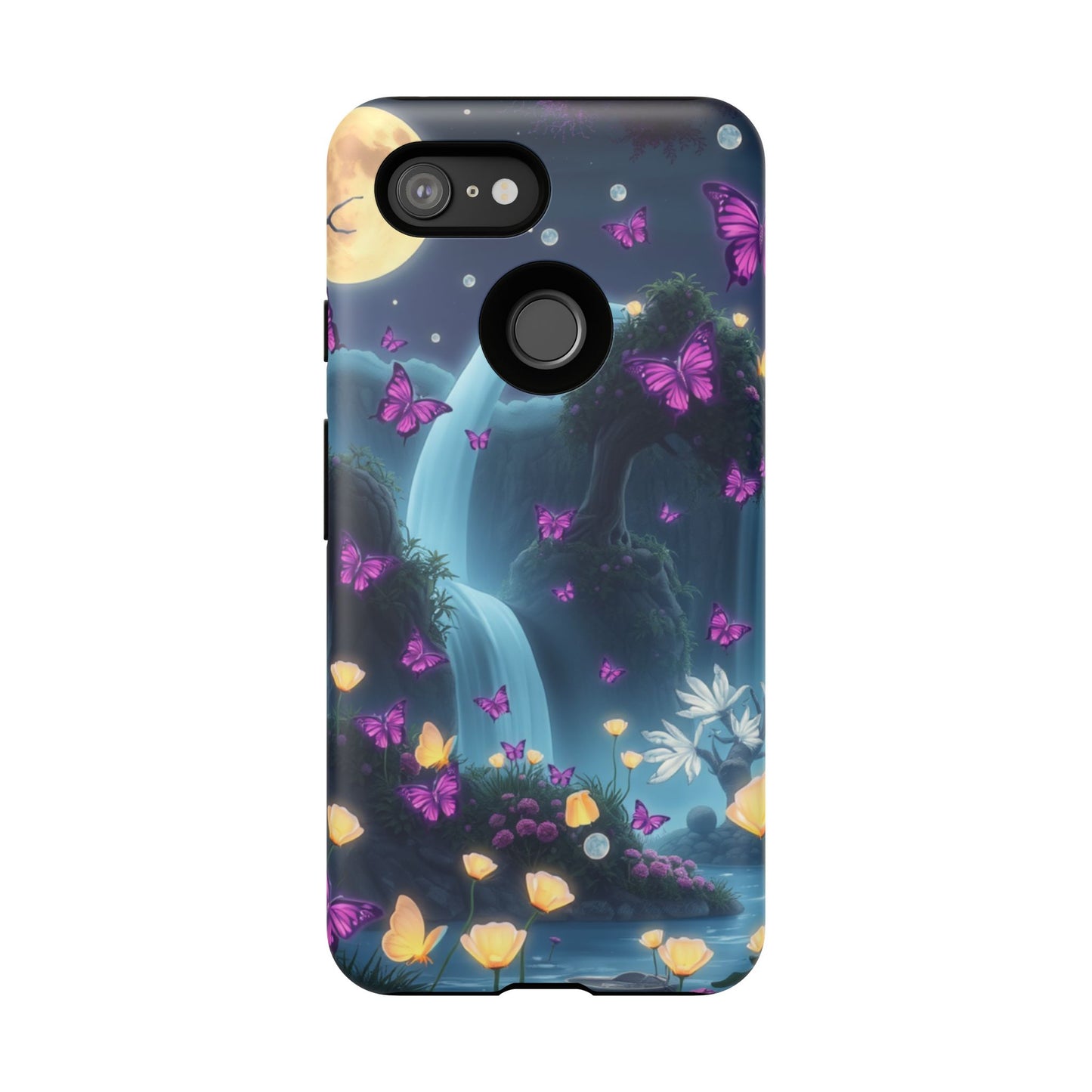 Mystical Butterfly & Waterfall Pixel Case | Nature-Inspired Tough Case | Ethereal Phone Cover | Gift for Nature Lovers