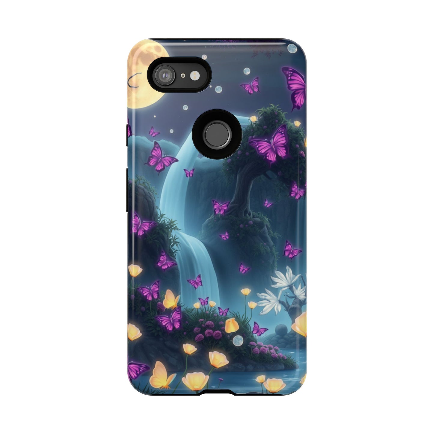 Mystical Butterfly & Waterfall Pixel Case | Nature-Inspired Tough Case | Ethereal Phone Cover | Gift for Nature Lovers
