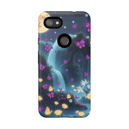 Mystical Butterfly & Waterfall Pixel Case | Nature-Inspired Tough Case | Ethereal Phone Cover | Gift for Nature Lovers