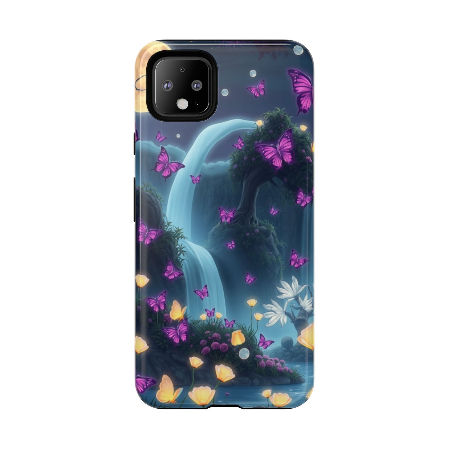 Mystical Butterfly & Waterfall Pixel Case | Nature-Inspired Tough Case | Ethereal Phone Cover | Gift for Nature Lovers