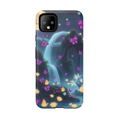Mystical Butterfly & Waterfall Pixel Case | Nature-Inspired Tough Case | Ethereal Phone Cover | Gift for Nature Lovers