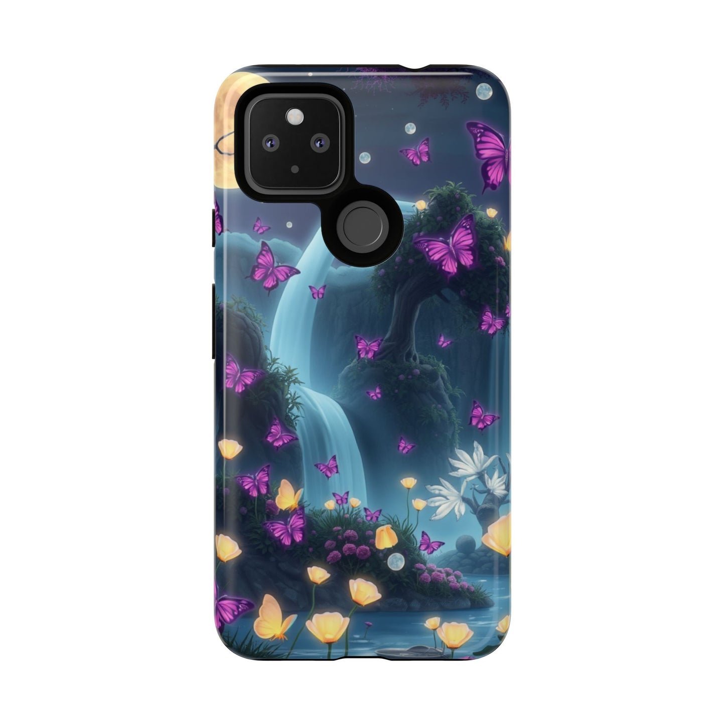 Mystical Butterfly & Waterfall Pixel Case | Nature-Inspired Tough Case | Ethereal Phone Cover | Gift for Nature Lovers