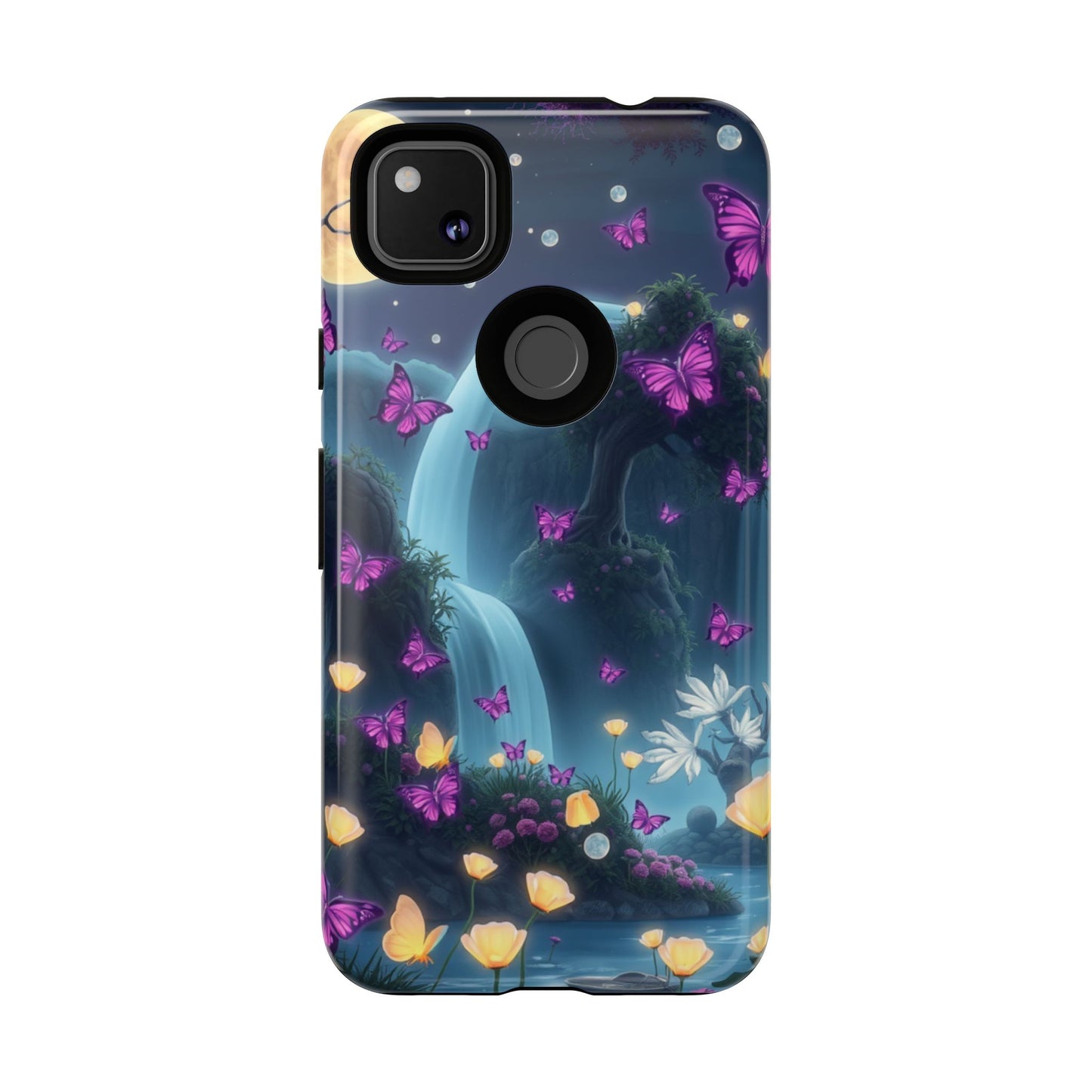 Mystical Butterfly & Waterfall Pixel Case | Nature-Inspired Tough Case | Ethereal Phone Cover | Gift for Nature Lovers
