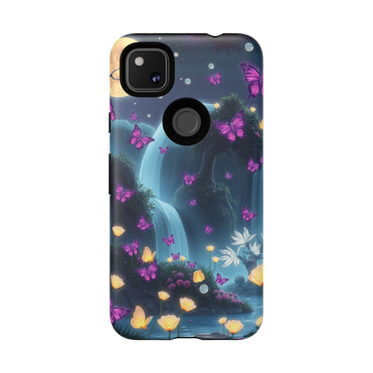 Mystical Butterfly & Waterfall Pixel Case | Nature-Inspired Tough Case | Ethereal Phone Cover | Gift for Nature Lovers