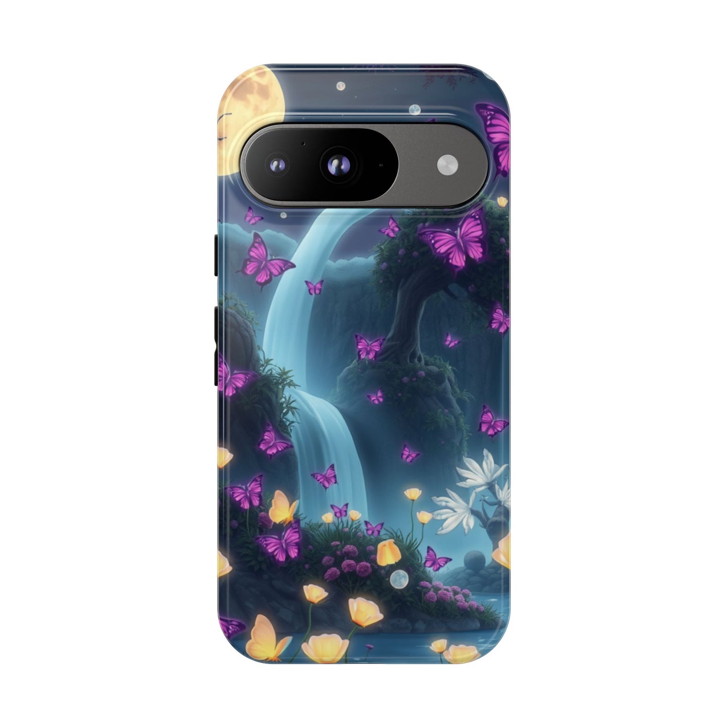 Mystical Butterfly & Waterfall Pixel Case | Nature-Inspired Tough Case | Ethereal Phone Cover | Gift for Nature Lovers