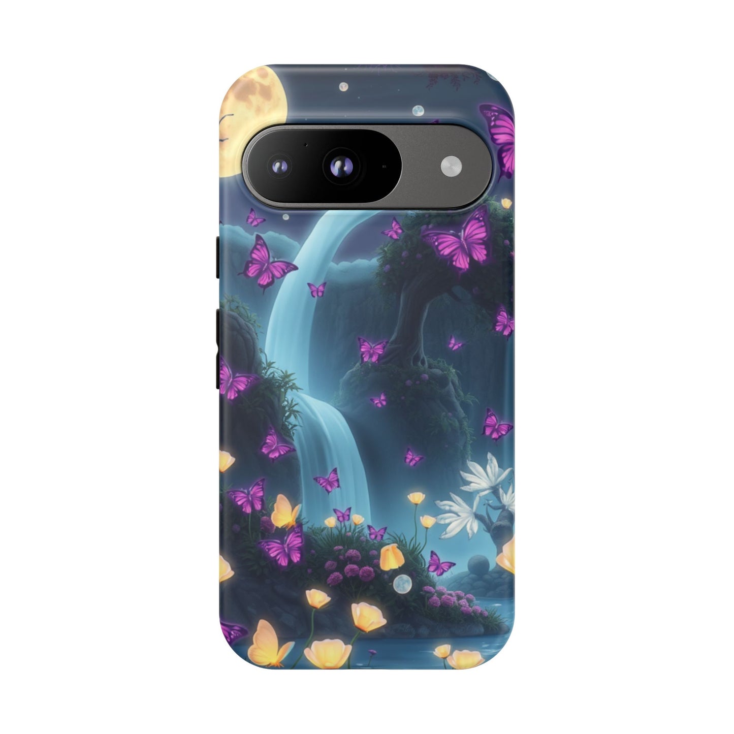 Mystical Butterfly & Waterfall Pixel Case | Nature-Inspired Tough Case | Ethereal Phone Cover | Gift for Nature Lovers