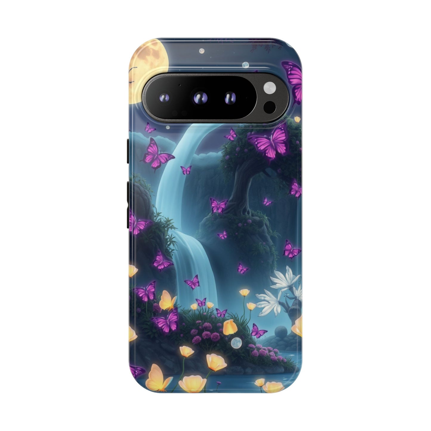 Mystical Butterfly & Waterfall Pixel Case | Nature-Inspired Tough Case | Ethereal Phone Cover | Gift for Nature Lovers