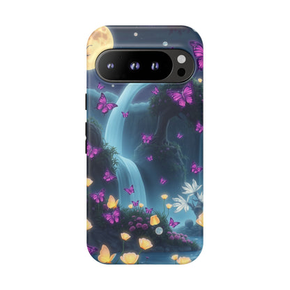 Mystical Butterfly & Waterfall Pixel Case | Nature-Inspired Tough Case | Ethereal Phone Cover | Gift for Nature Lovers