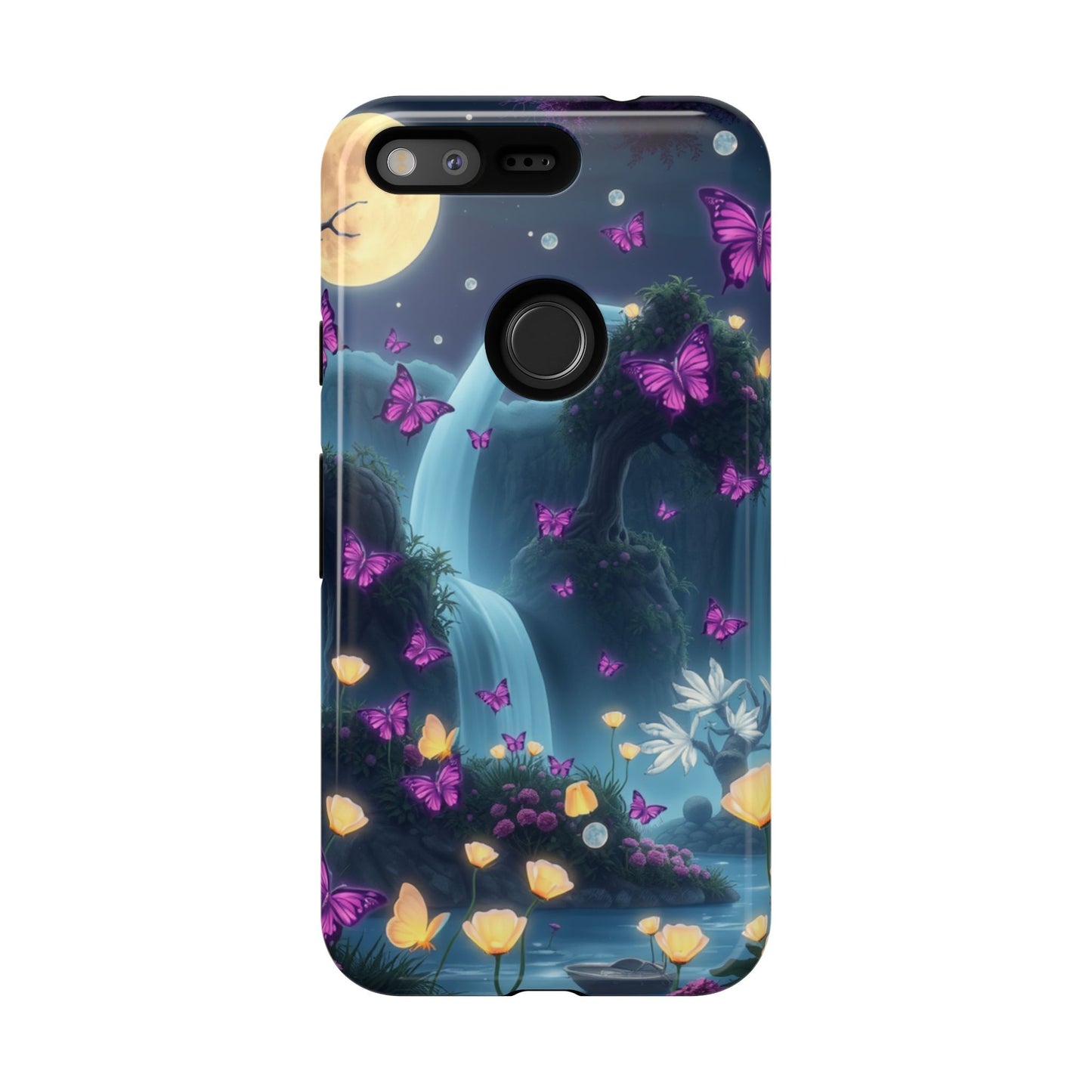 Mystical Butterfly & Waterfall Pixel Case | Nature-Inspired Tough Case | Ethereal Phone Cover | Gift for Nature Lovers