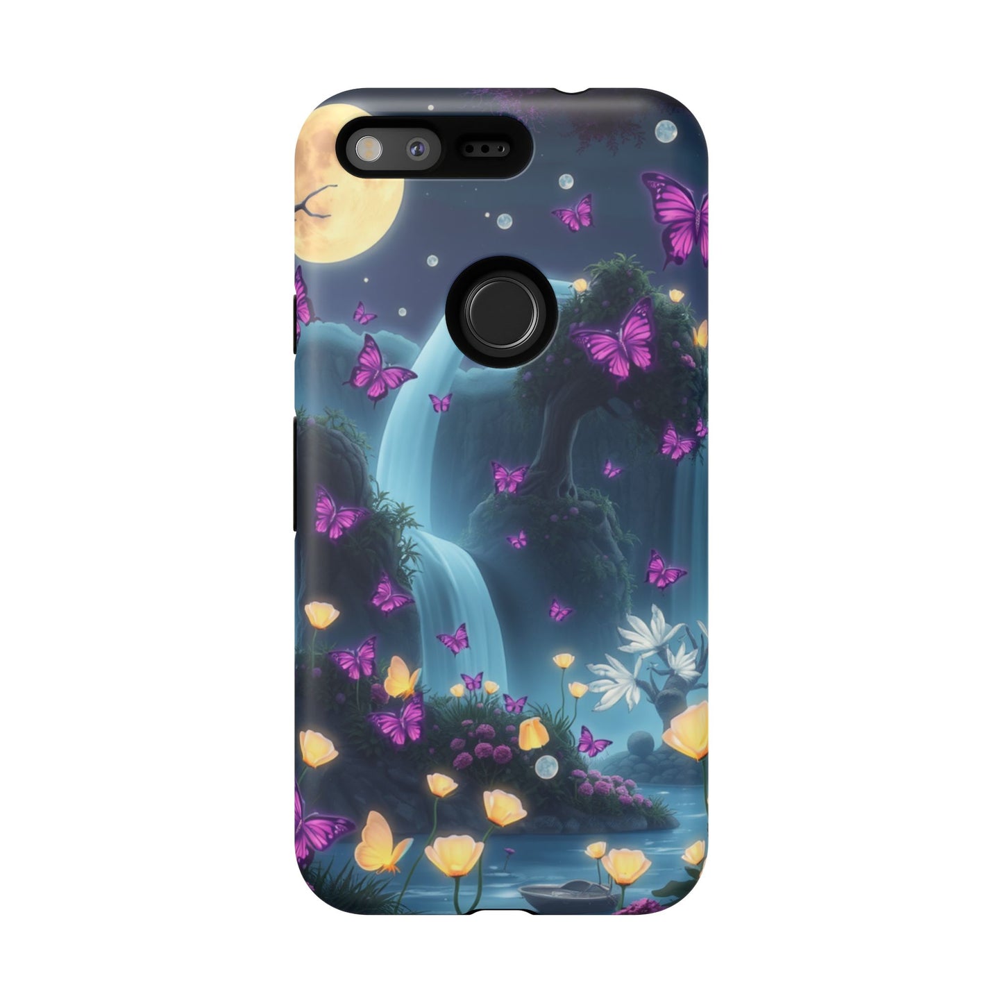 Mystical Butterfly & Waterfall Pixel Case | Nature-Inspired Tough Case | Ethereal Phone Cover | Gift for Nature Lovers