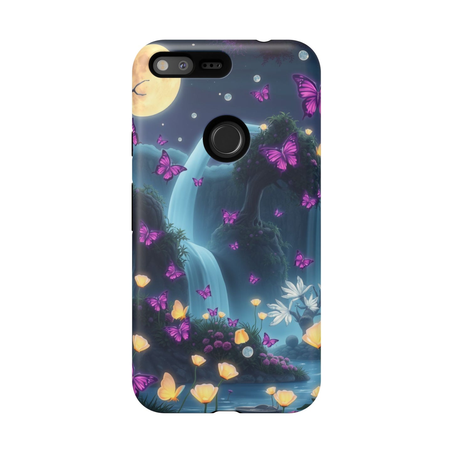 Mystical Butterfly & Waterfall Pixel Case | Nature-Inspired Tough Case | Ethereal Phone Cover | Gift for Nature Lovers