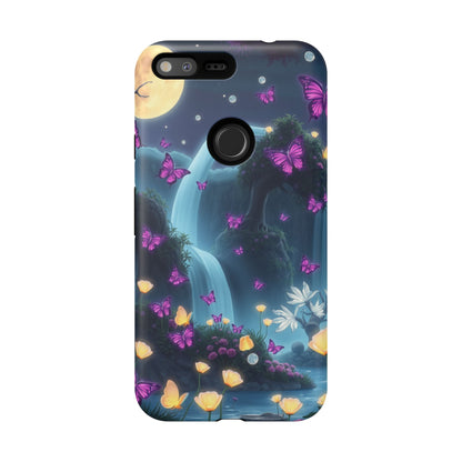 Mystical Butterfly & Waterfall Pixel Case | Nature-Inspired Tough Case | Ethereal Phone Cover | Gift for Nature Lovers