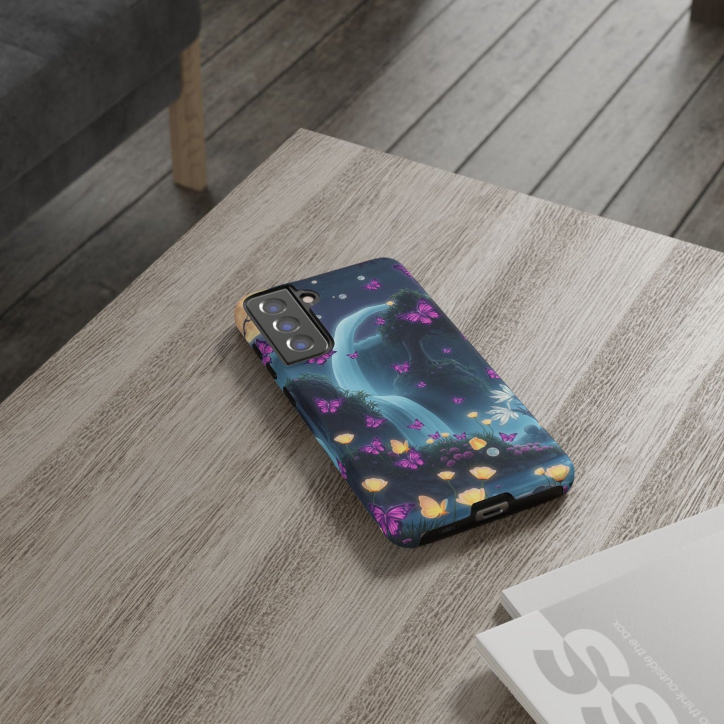 Mystical Butterfly & Waterfall Galaxy Case | Nature-Inspired Tough Case | Ethereal Phone Cover | Gift for Nature Lovers