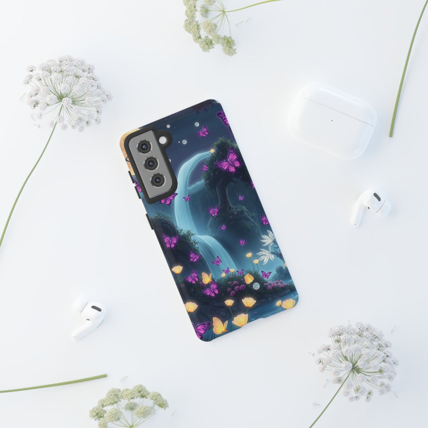 Mystical Butterfly & Waterfall Galaxy Case | Nature-Inspired Tough Case | Ethereal Phone Cover | Gift for Nature Lovers