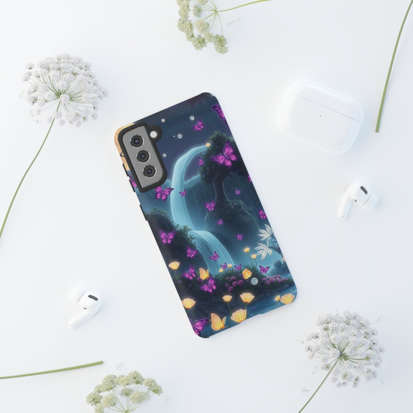 Mystical Butterfly & Waterfall Galaxy Case | Nature-Inspired Tough Case | Ethereal Phone Cover | Gift for Nature Lovers
