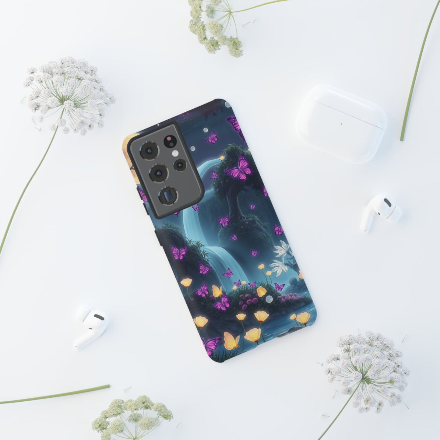 Mystical Butterfly & Waterfall Galaxy Case | Nature-Inspired Tough Case | Ethereal Phone Cover | Gift for Nature Lovers