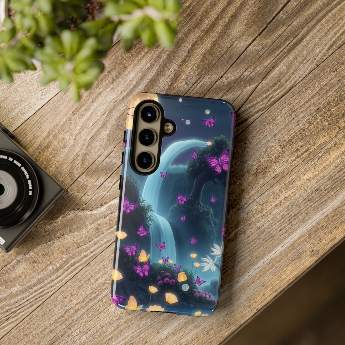 Mystical Butterfly & Waterfall Galaxy Case | Nature-Inspired Tough Case | Ethereal Phone Cover | Gift for Nature Lovers