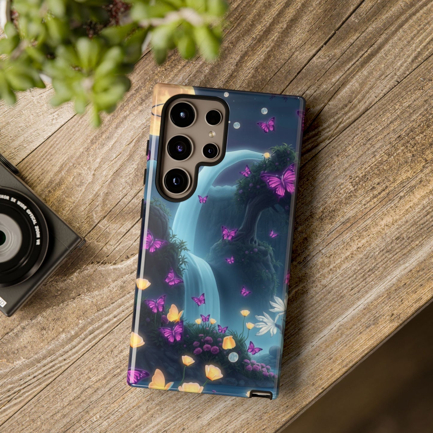 Mystical Butterfly & Waterfall Galaxy Case | Nature-Inspired Tough Case | Ethereal Phone Cover | Gift for Nature Lovers