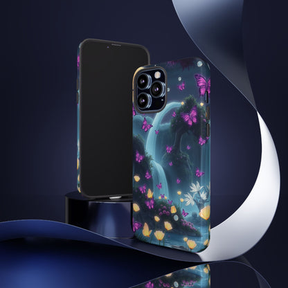 Mystical Butterfly & Waterfall iPhone Case | Nature-Inspired Tough Case | Ethereal Phone Cover | Gift for Nature Lovers