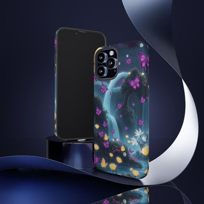 Mystical Butterfly & Waterfall iPhone Case | Nature-Inspired Tough Case | Ethereal Phone Cover | Gift for Nature Lovers