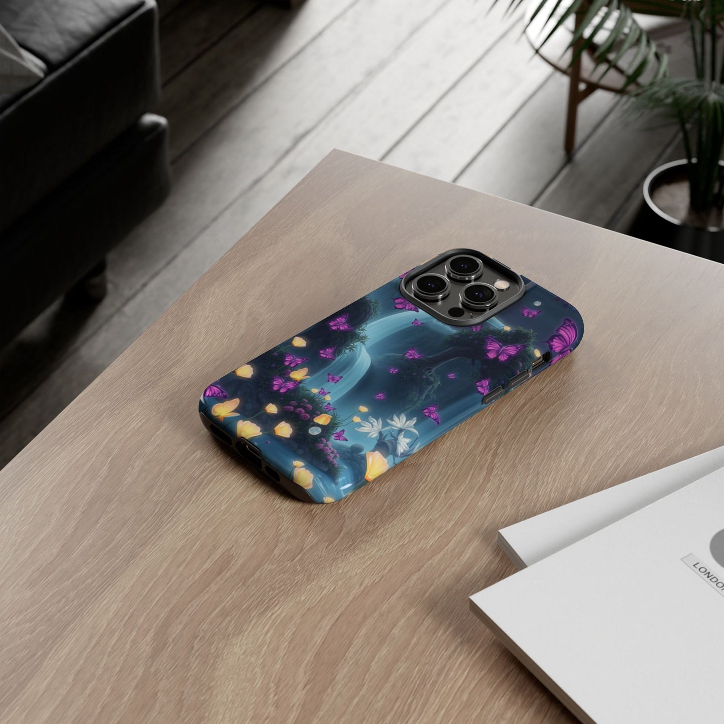 Mystical Butterfly & Waterfall iPhone Case | Nature-Inspired Tough Case | Ethereal Phone Cover | Gift for Nature Lovers