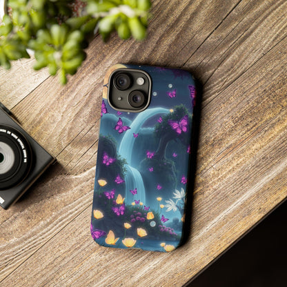 Mystical Butterfly & Waterfall iPhone Case | Nature-Inspired Tough Case | Ethereal Phone Cover | Gift for Nature Lovers