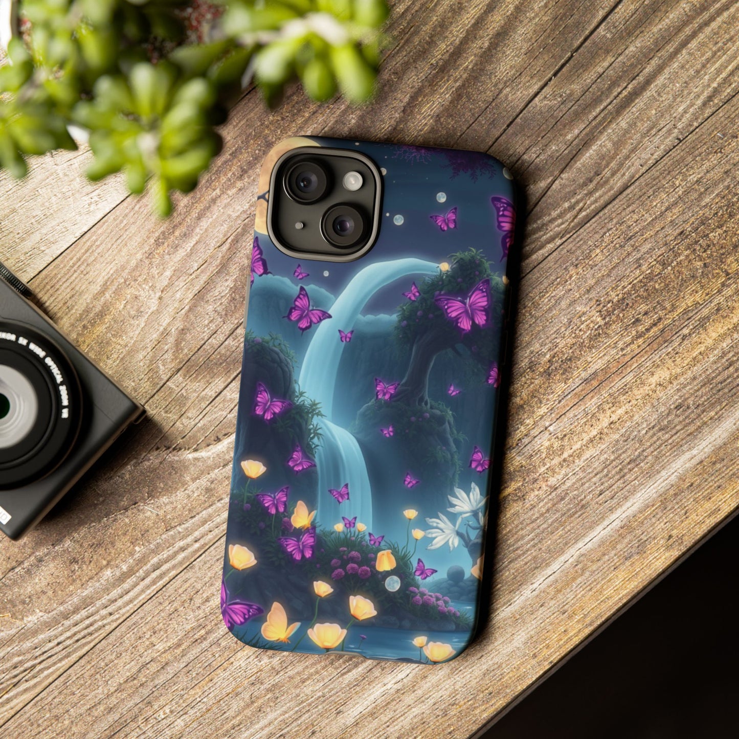 Mystical Butterfly & Waterfall iPhone Case | Nature-Inspired Tough Case | Ethereal Phone Cover | Gift for Nature Lovers